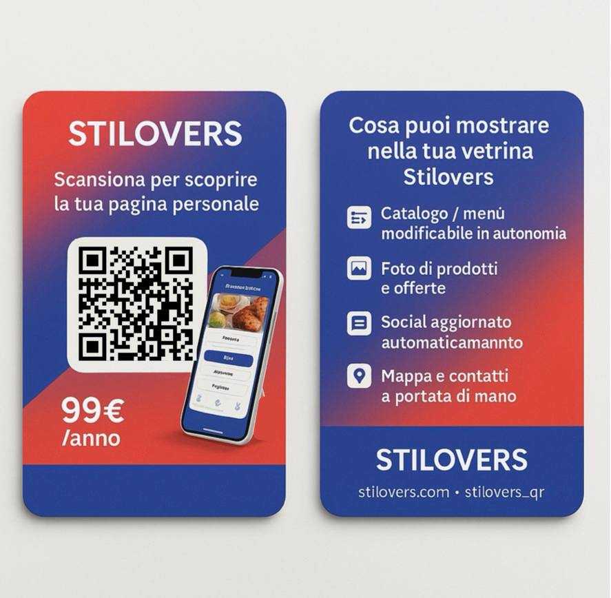 Stilovers, il QR che parla della tua attività: la vetrina digitale per negozi, locali e professionisti